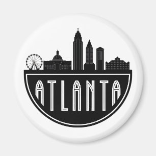 Aimant Ligne aérienne stylisée moderne Atlanta Georgia