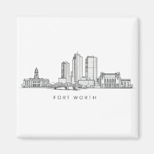 Aimant Ligne artistique minimaliste de la skyline de Fort