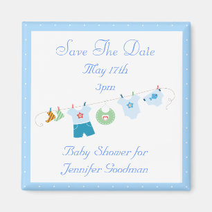 Aimant Ligne Bleue Enregistrer le Baby shower Date