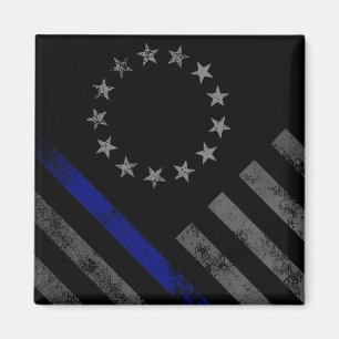 Aimant Ligne bleue Premier répondeur Betsy Ross Drapeau a