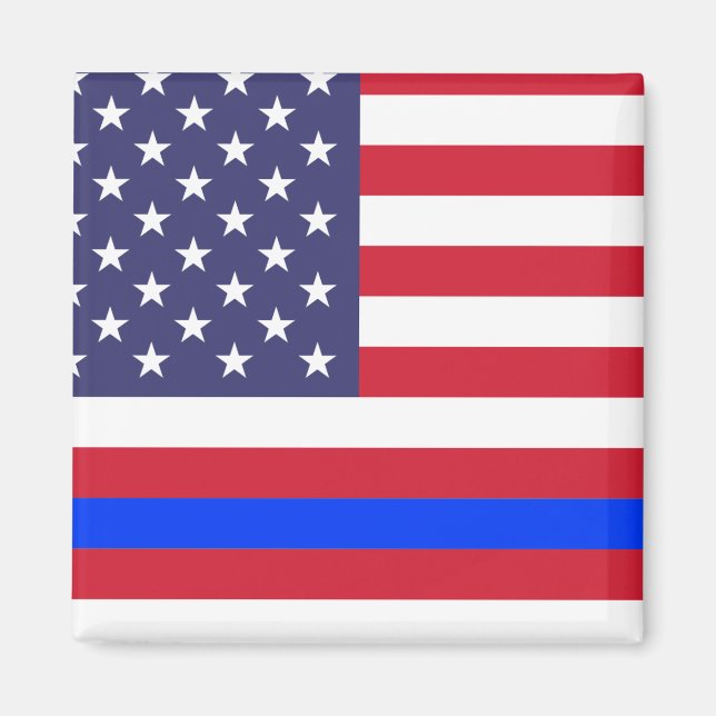 AIMANT "LIGNE BLEUE SUR DRAPEAU" (Devant)