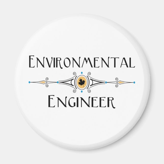 Aimant Ligne décorative de l'ingénieur de l'environnement (Devant)
