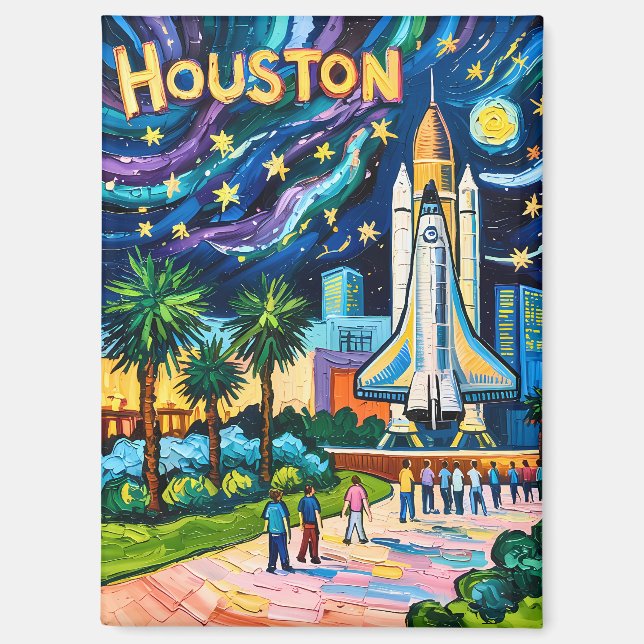 Aimant Ligne d'horizon de Houston Space Center Fusée Van  (Recto)