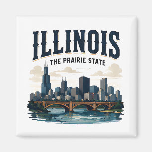 Aimant Ligne d'horizon de l'Illinois et patrimoine de la