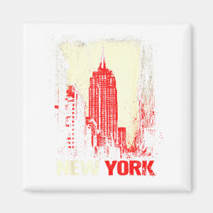 Aimant Ligne d'horizon de New York Punk Grunge Art Graphi