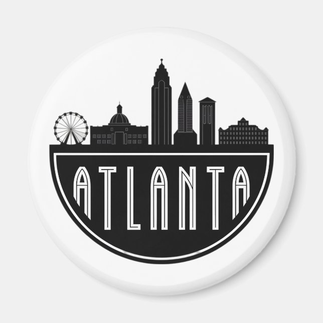 Aimant Ligne d'horizon stylisée d'Atlanta Géorgie moderne (Devant)