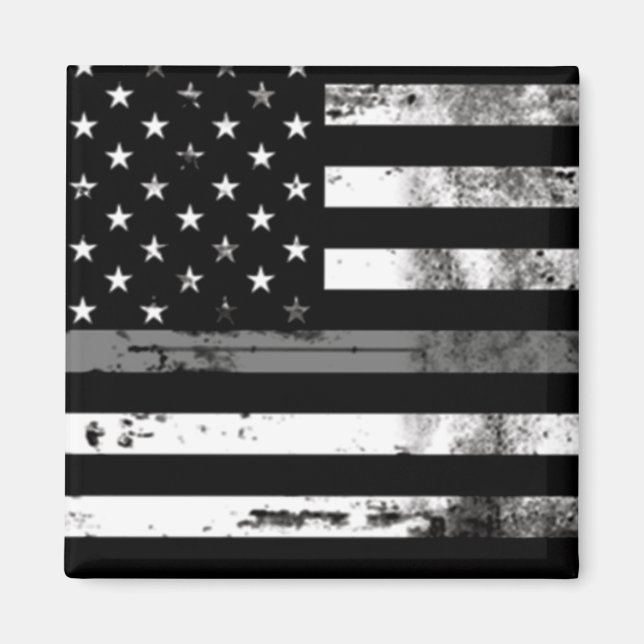 Aimant Ligne mince gris Drapeau Agent correctionnel Magne (Devant)