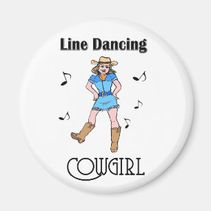 Aimant "Ligne occidentale cow-girl de danse "