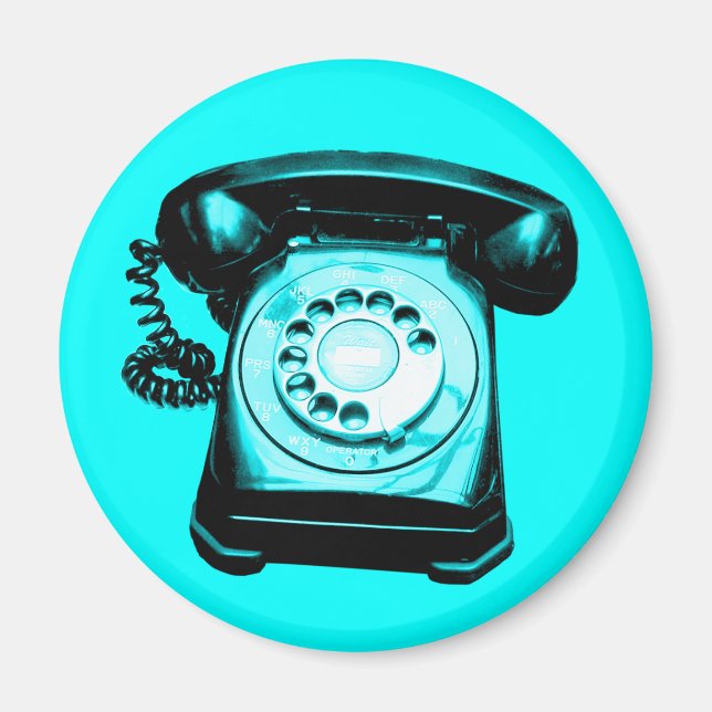Aimant Ligne téléphonique Cyan (Devant)