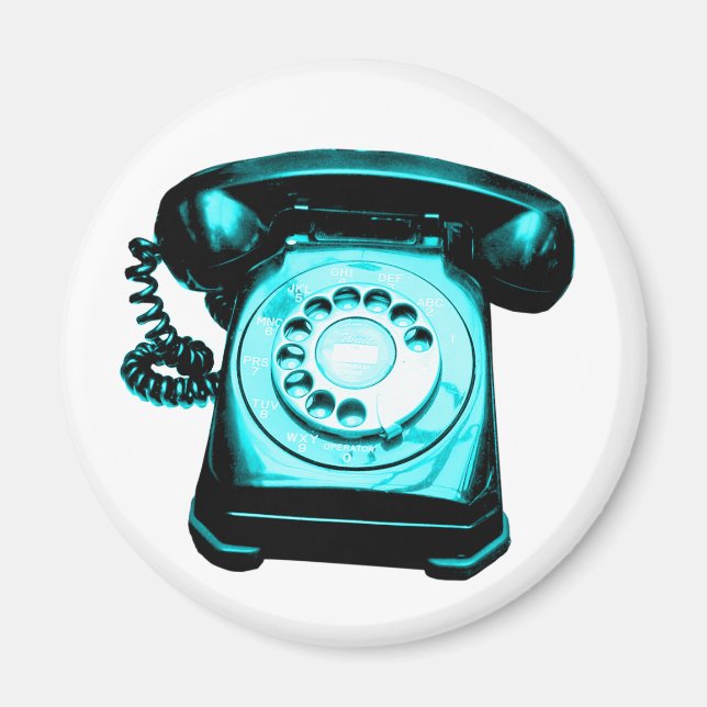 Aimant Ligne téléphonique Cyan (Devant)