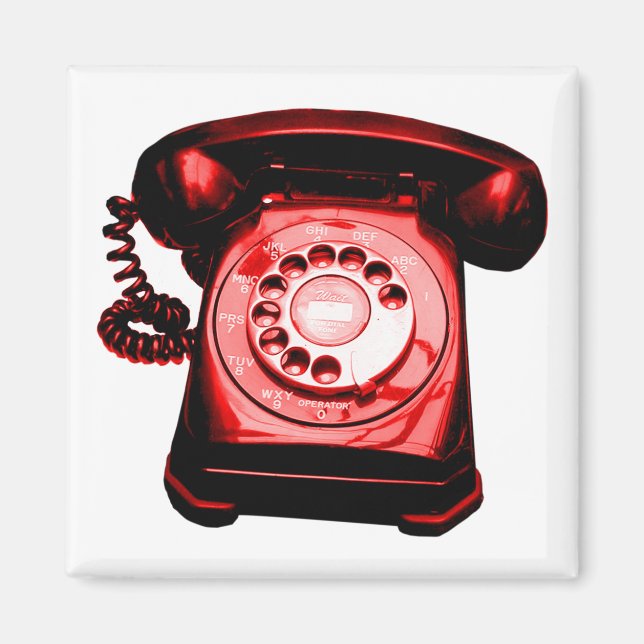 Aimant Ligne téléphonique rouge (Devant)