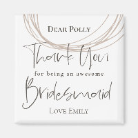 Lignes contemporaines Merci Bridesmaid Cadeau