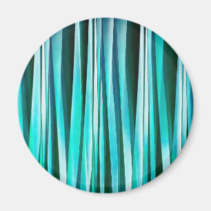 Aimant Lignes rayées motif de turquoise et d'océan cyan