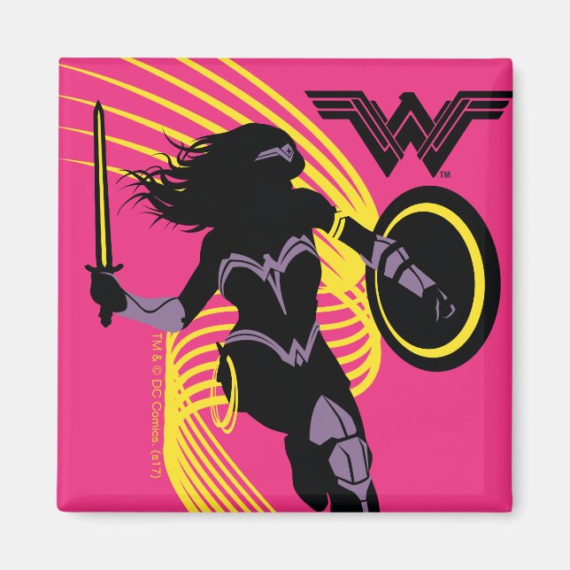 Aimant Ligue de Justice | Wonder Woman Icon Silhouette (Devant)