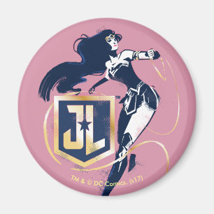 Aimant Ligue de Justice   Wonder Woman & JL Icon Pop Art