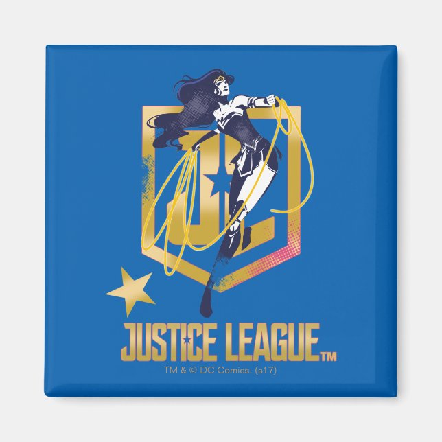 Aimant Ligue de Justice | Wonder Woman JL Logo Pop Art (Devant)