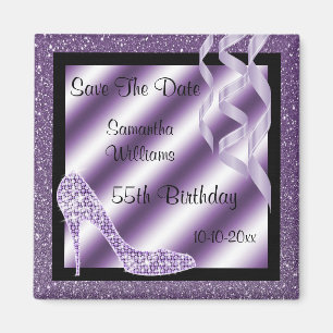 Aimant Lilac Glittery Stiletto & Streamers 55e anniversai