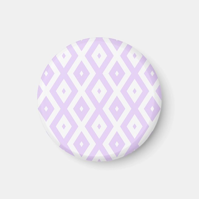 Aimant Lilac motif de diamants violet et blanc (Devant)