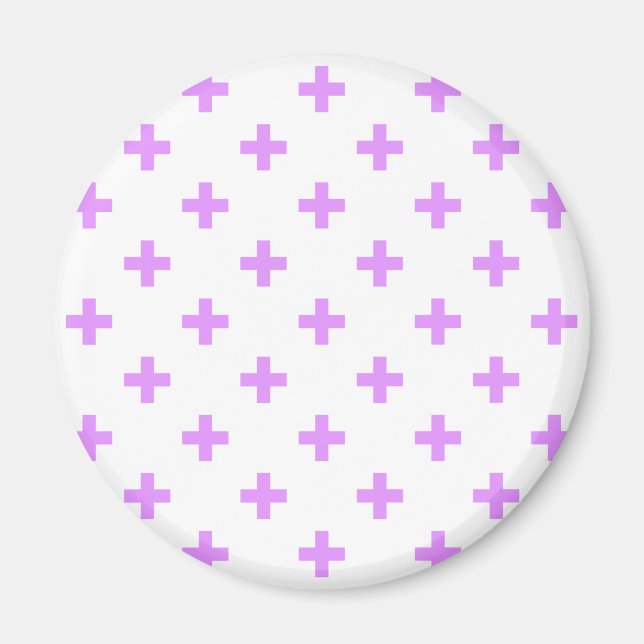Aimant Lilac polka croise sur blanc (Devant)