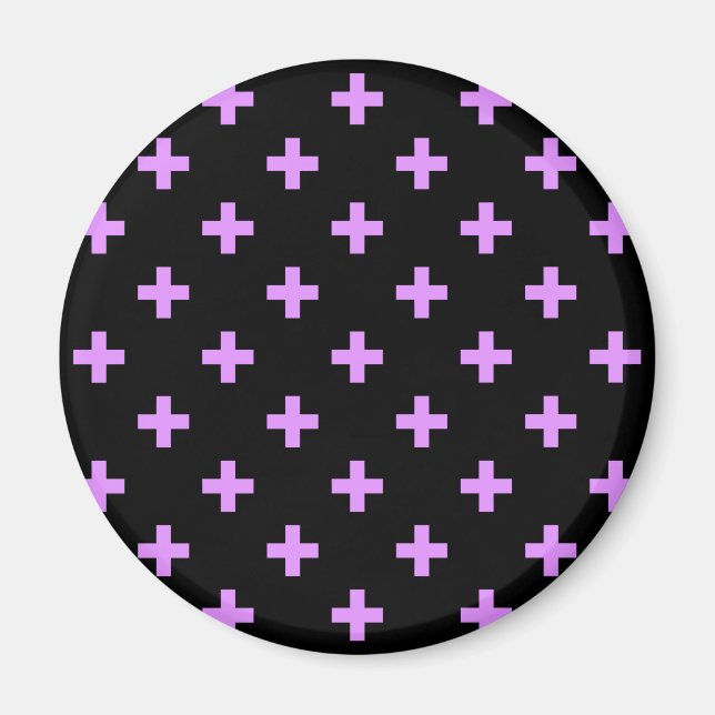 Aimant Lilac polka croise sur noir (Devant)