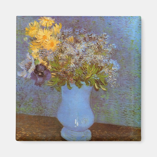 Aimant Lilacs Daisies & Anemones Van Gogh Art (Devant)