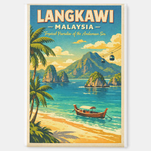 Aimant L'île de Langkawi, Malaisie, dans un style rétro v