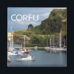 Aimant L'île grecque de Corfou Photo<br><div class="desc">Photo de bateaux sur l'île grecque de Corfou</div>