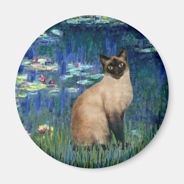 Aimant Lilies 5 - Chat siamois seal point (Devant)