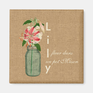 Aimant Lily fleur dans un pot Mason