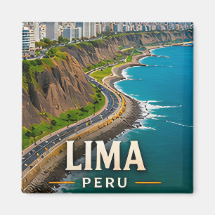 Aimant Lima Côte Pacifique et Patrimoine Péruvien