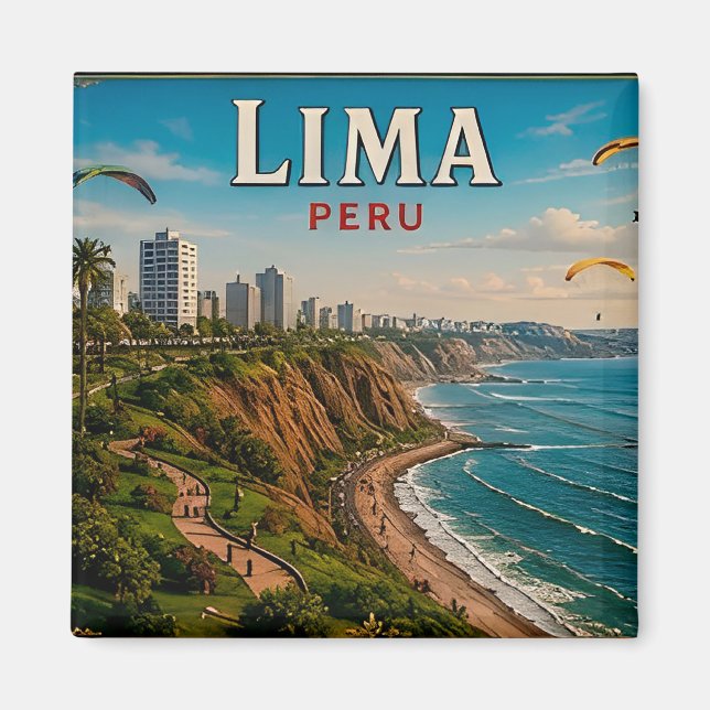Aimant 🧲 Lima Pérou Voyage Souvenir Pour Souvenirs De Va (Devant)