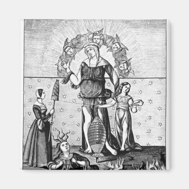 Aimant L'image de Dame Astrology avec les Trois (Devant)
