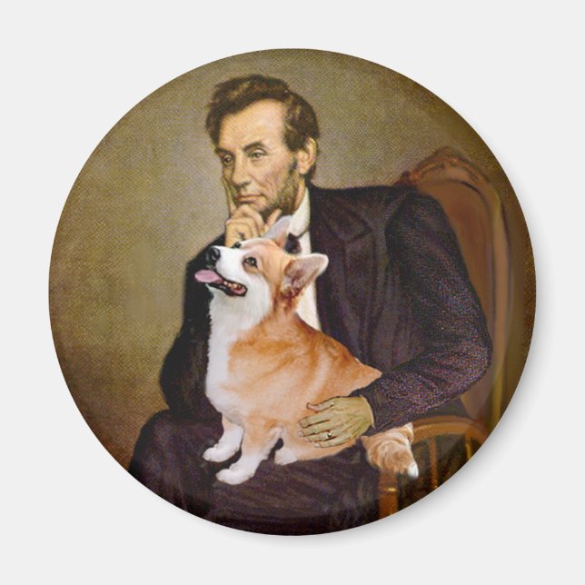 Aimant Lincoln - Corgis Pembroke (deux) (Devant)