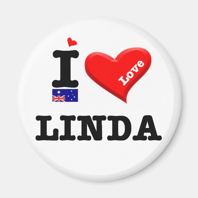 Aimant LINDA - I Love (Devant)