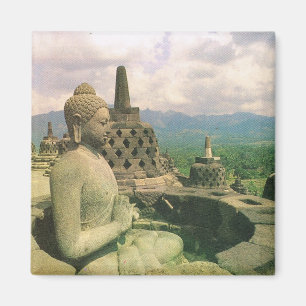 Aimant L'Indonésie vintage, temple bouddhiste de
