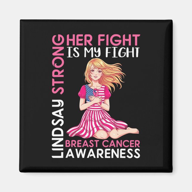 Aimant Lindsay Strong Breast Cancer Sensibilisation Son c (Devant)
