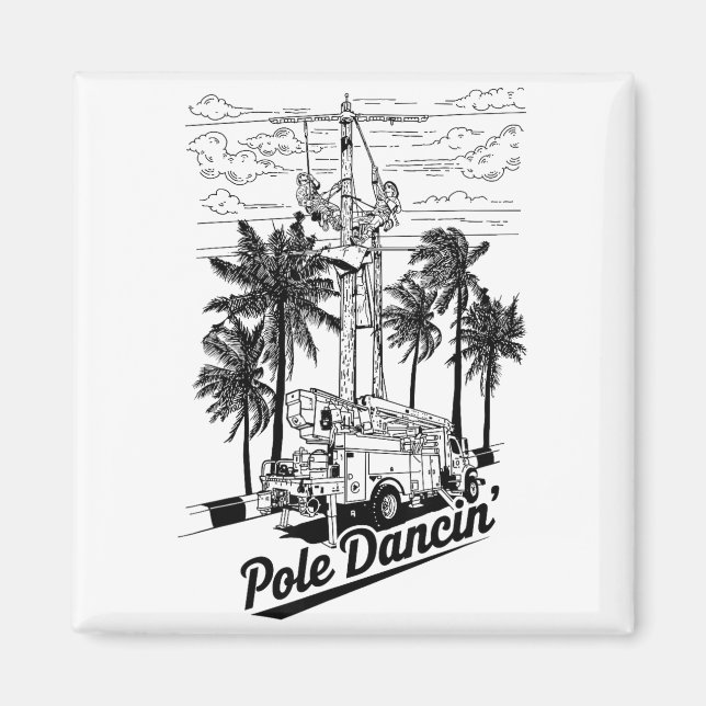 Aimant Lineman Le Dancin' Electrician Gift For Men Husban (Devant)