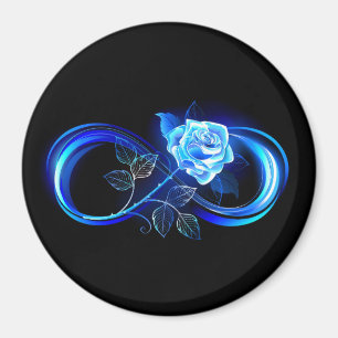 Aimant L'infini lumineux avec une rose bleue