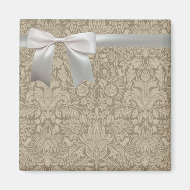 Aimant Linge de dentelle mariage blanc classique jolie (Devant)