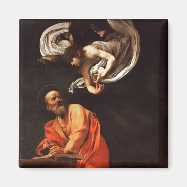 Aimant L'inspiration de Saint Matthieu, Caravaggio (Devant)