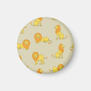 Aimant Lion à main : motif vintage.