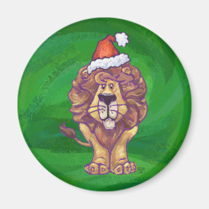 Aimant Lion Christmas on Green