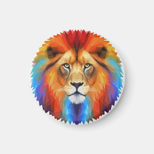 Aimant Lion coloré (Devant)