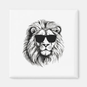 Aimant Lion Coloré Drôle Dans Les Sungles Pour Lions Love