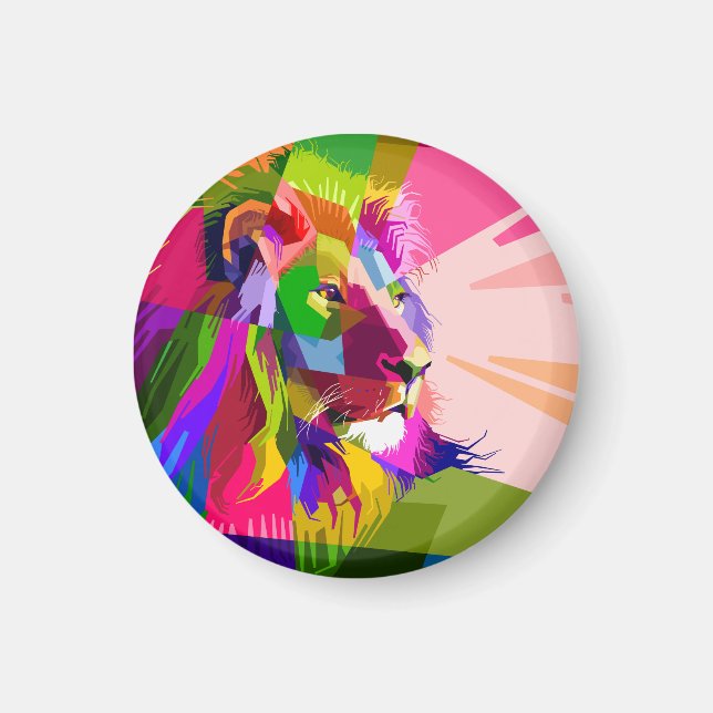 Aimant Lion Colorful Prismatic Pop Art Design-62501 (Devant)