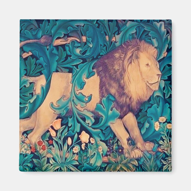 Aimant Lion dans la Forest, William Morris (Devant)