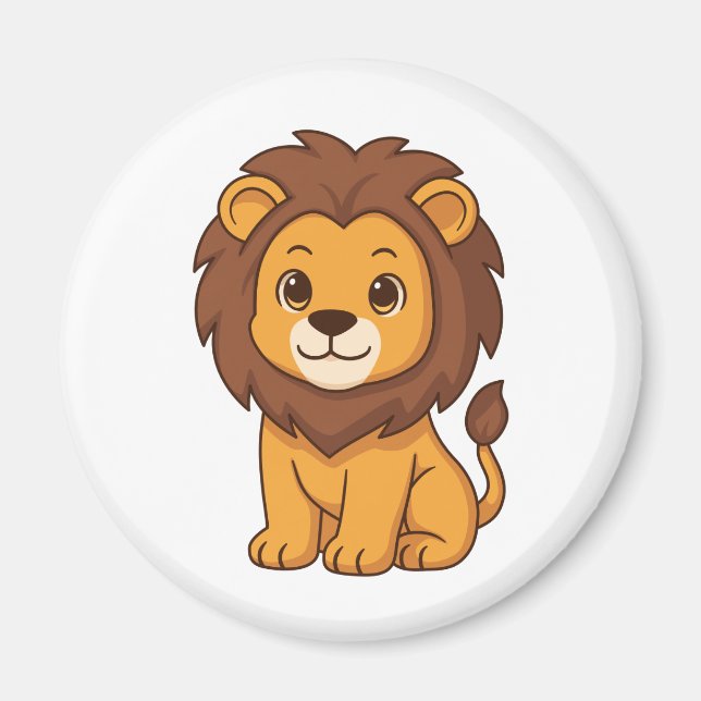 Aimant Lion de dessin animé mignon (Devant)