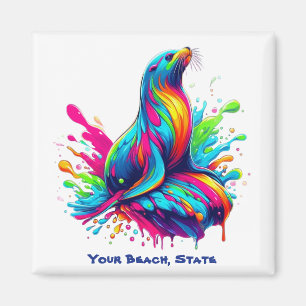 Aimant Lion de mer coloré