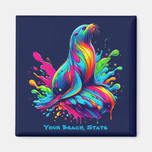 Aimant Lion de mer coloré