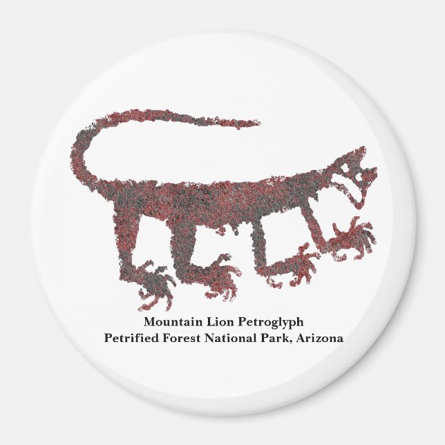 Aimant Lion de montagne Petroglyph (Devant)